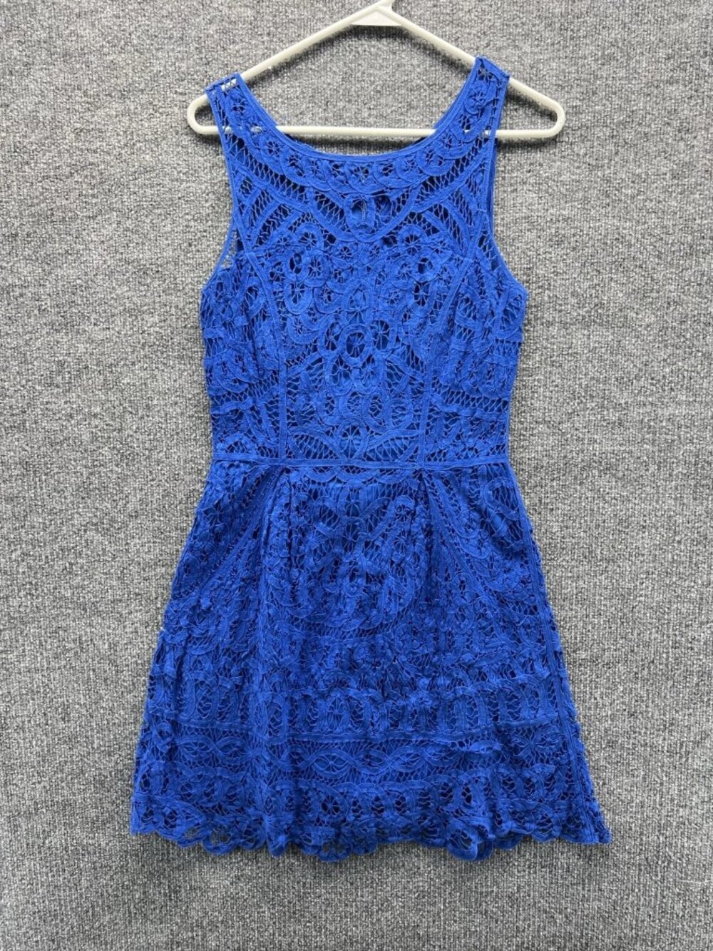 Lilly Pulitzer Romper Womens Small Blue Lace Sleeveless Scoop Neck Lined Zip